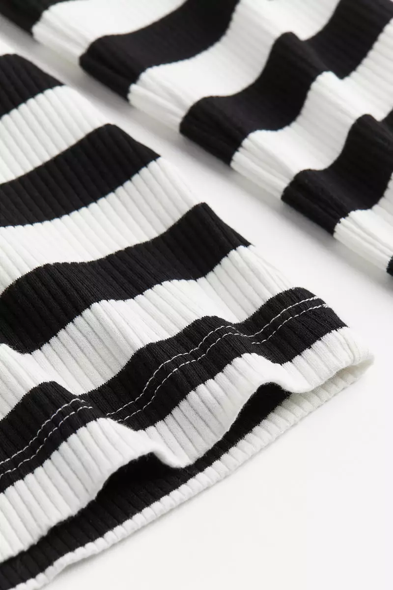 Seam Detail Ribbed Jersey Top