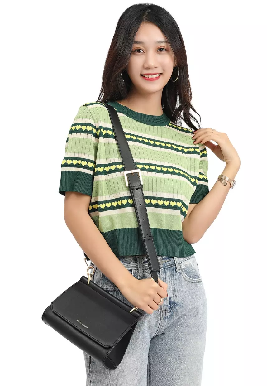 Women's Shoulder Sling Bag / Crossbody Bag - Black