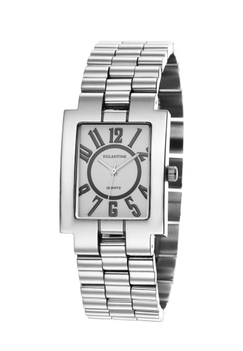 EGLANTINE 銀色 EGLANTINE® Rectangolo 女士鋼石英手錶，白色錶盤，精鋼錶鍊 7D2E5AC7772CF0GS_1