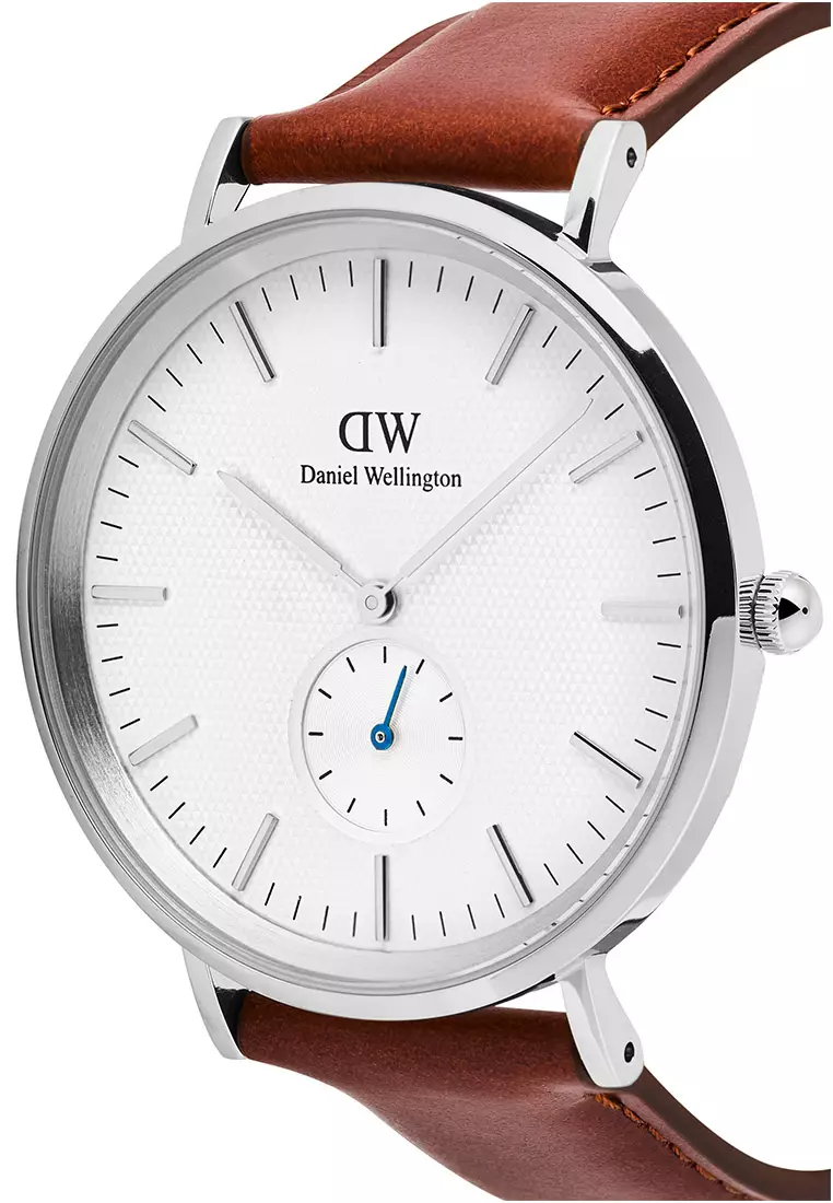 Classic 40mm Multi-Eye St Mawes Off-White Silver Sunray Silver Men Watch stainless steel Leather strap watch DW Official Authentic Original