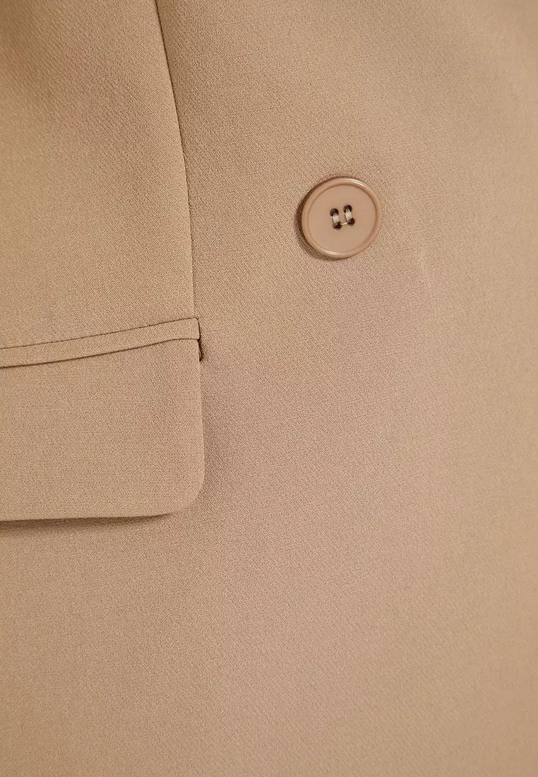 Mink Blazer Jacket-Pants Woven Two Piece Set TCTAW23US00132