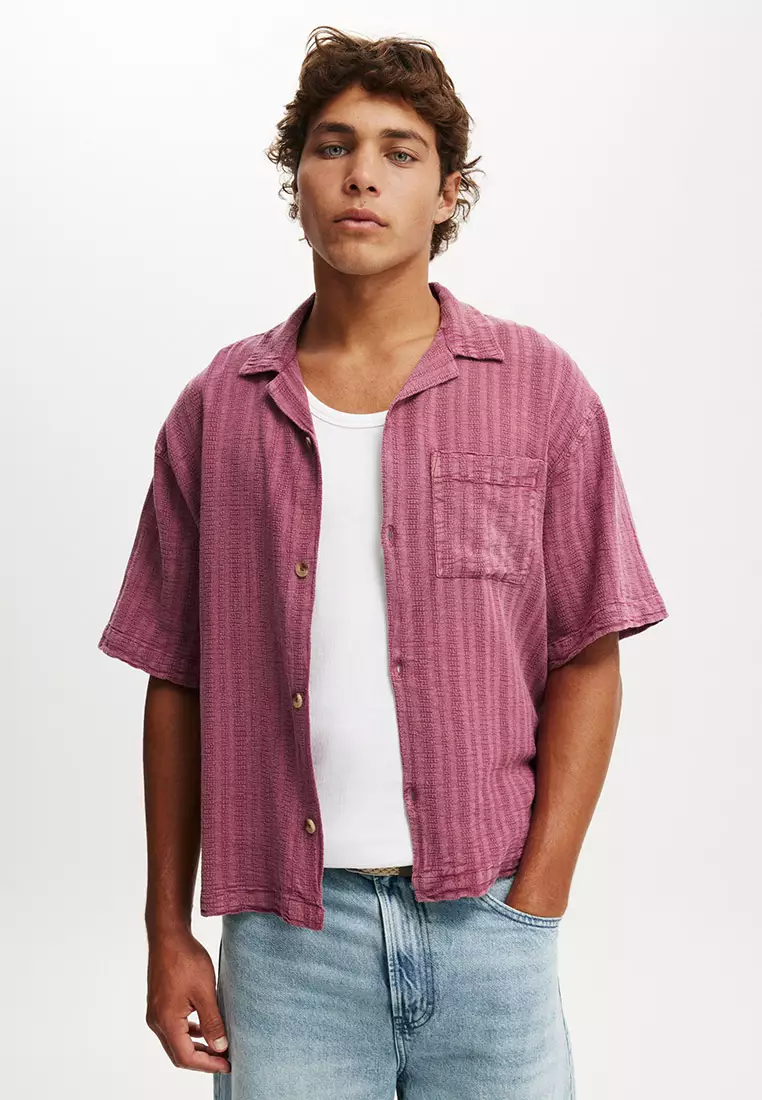 Washed Box Fit Short Sleeve Shirt
