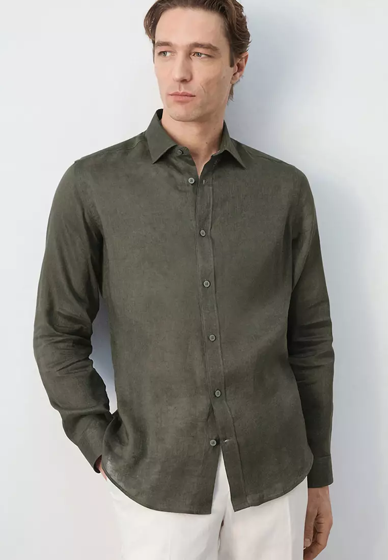 Regular-Fit 100% Linen Shirt