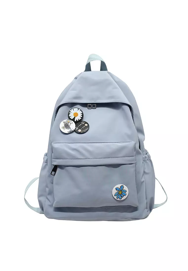 Lara Oxford Cloth Solid Color Leisure Backpack for High School