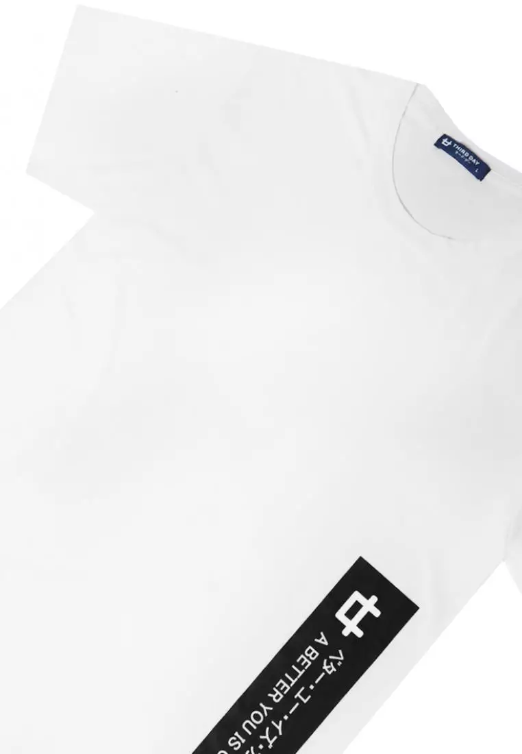 MTI42 Kaos T-Shirt Pria Instacool Byic Waist Label Putih