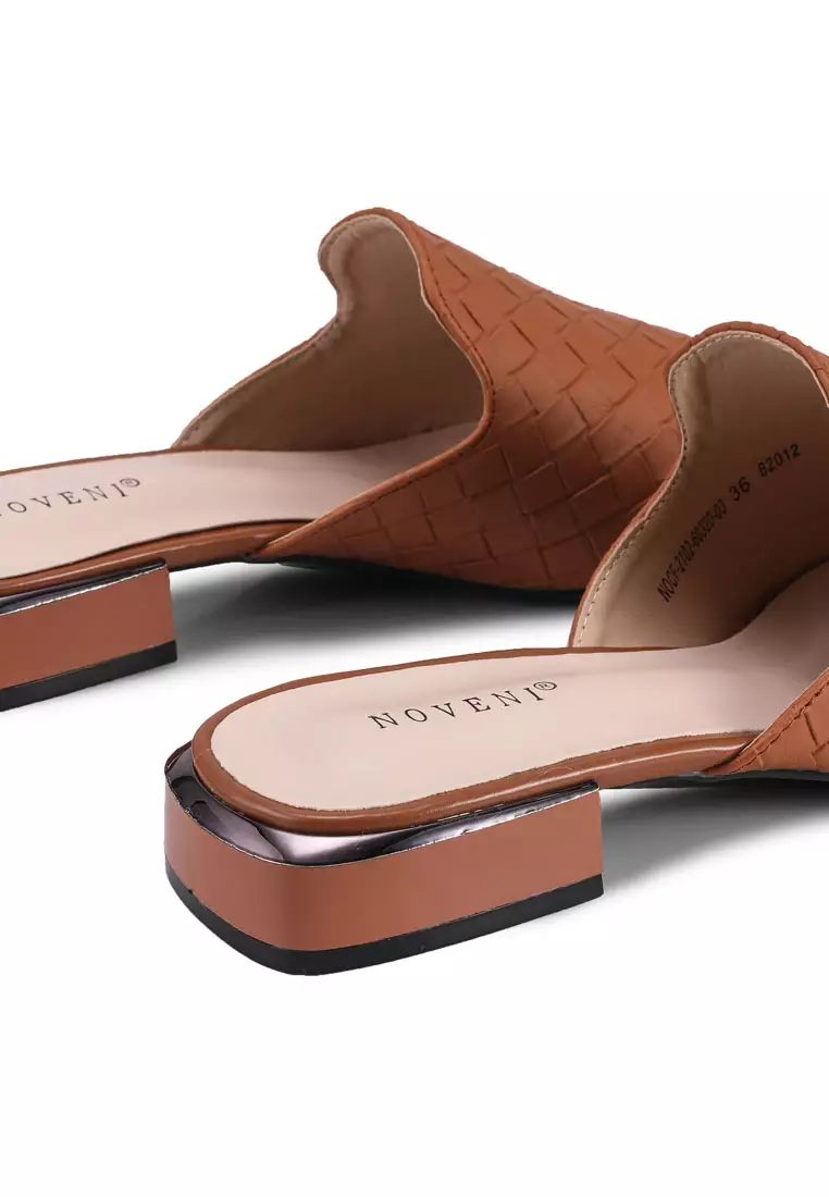 Lattice Embroidery Mules