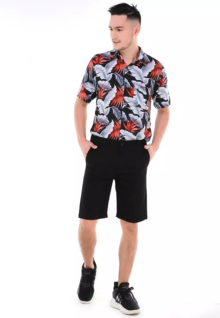 Rishham Celana Pendek Chino Pria Premium Stylish Casual Short Pants Material Cotton ORIGINAL - Black