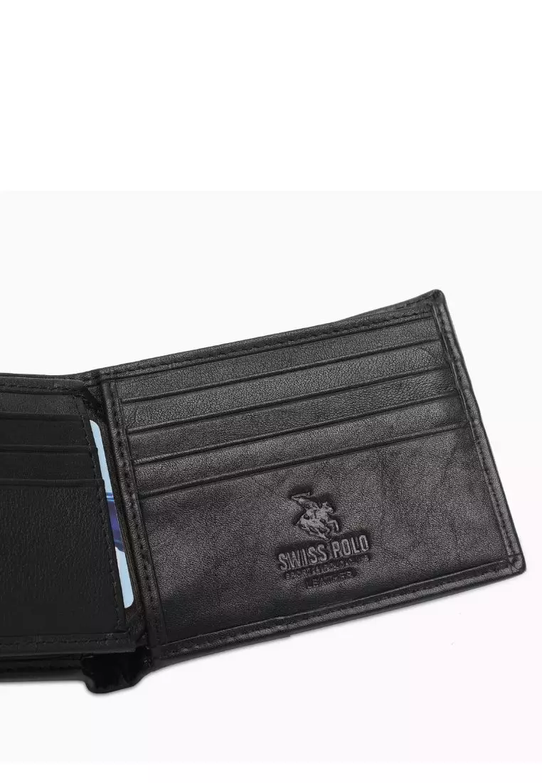 Men's RFID Blocking Tri Fold Wallet - Black