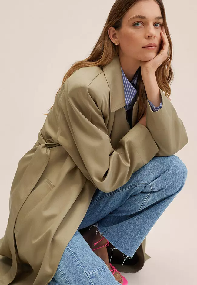 Lyocell Shoulder Padded Trench