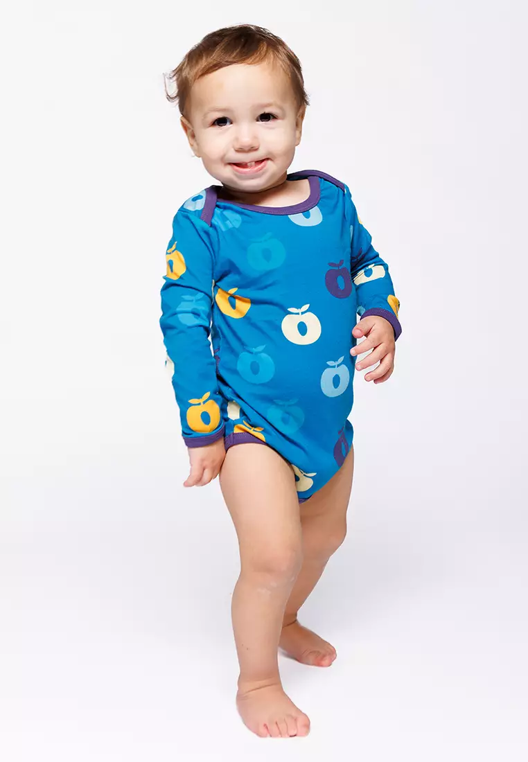 Ulm long-sleeved baby body with apples