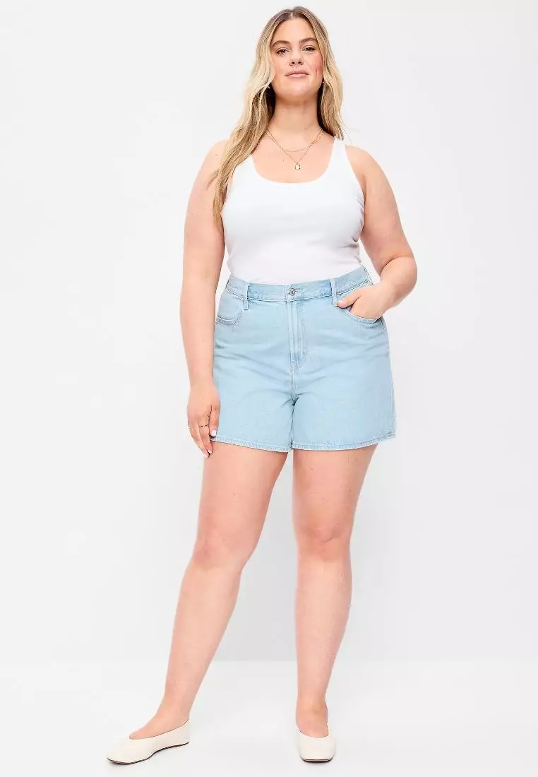 Women's High-Waisted Wow Baggy Jean Shorts -- 5-inch inseam