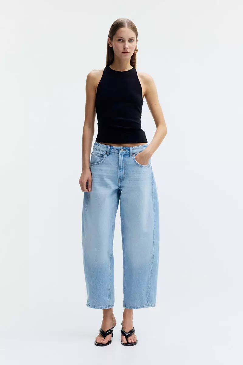 Barrel Regular Waist Ankle Jeans