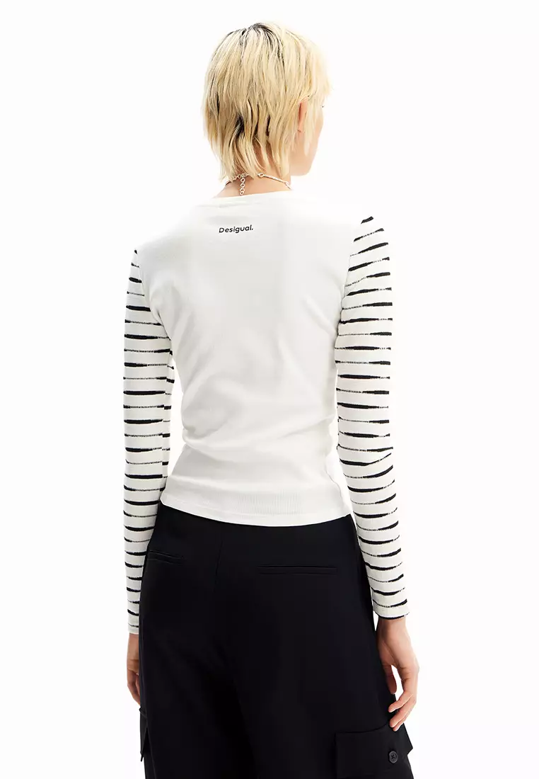 Desigual Woman Patchwork floral T-shirt.