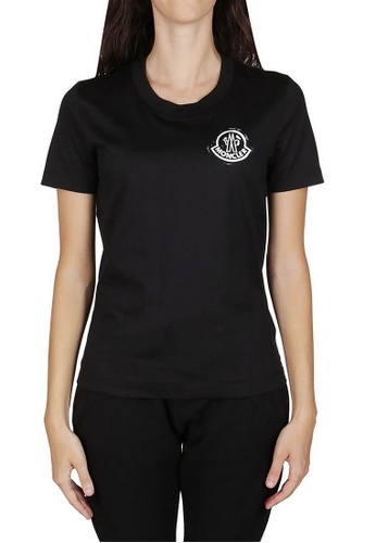 Moncler black Moncler Three-Dimensional Stamped Logo T-Shirt in Black 614CAAAC2D62B3GS_1