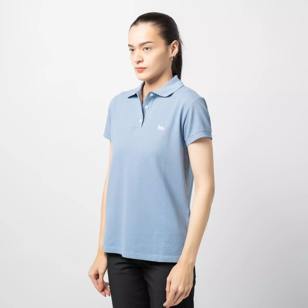 Jual Maison Kitsune Baby Fox Patch Regular Polo Shirt Hampton Blue