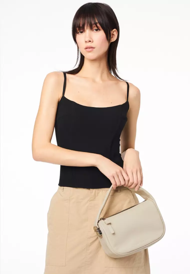 Jual Marc Jacobs Pushlock Leather The Mini Hobo Cloud White