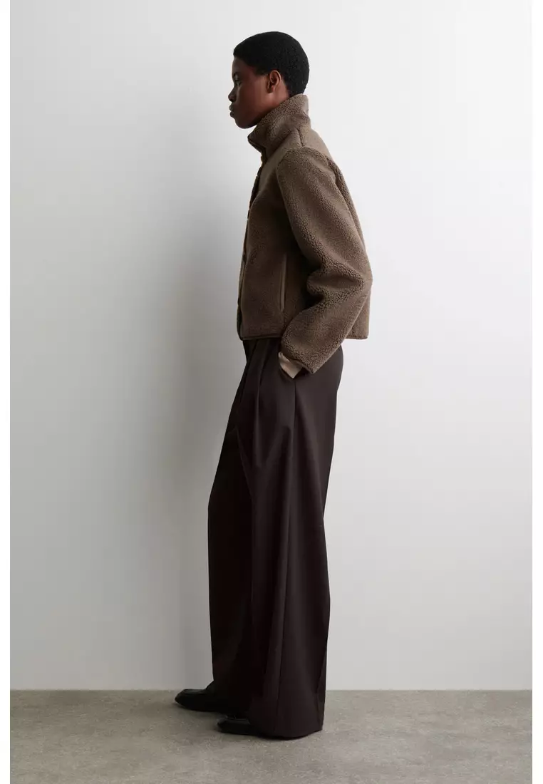 FUNNEL-NECK TEDDY JACKET