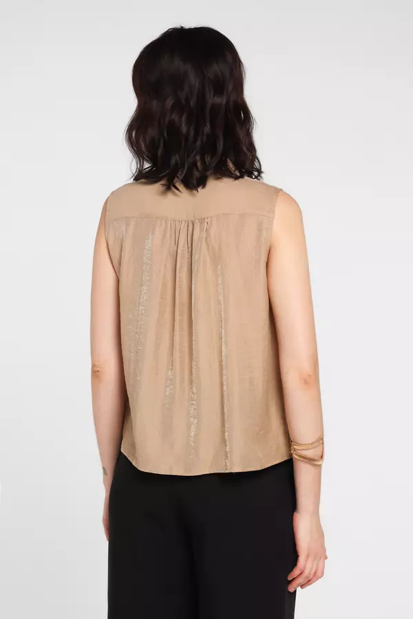MINIMAL - Farrah - Blus Tanpa Lengan - Beige Colour Beige