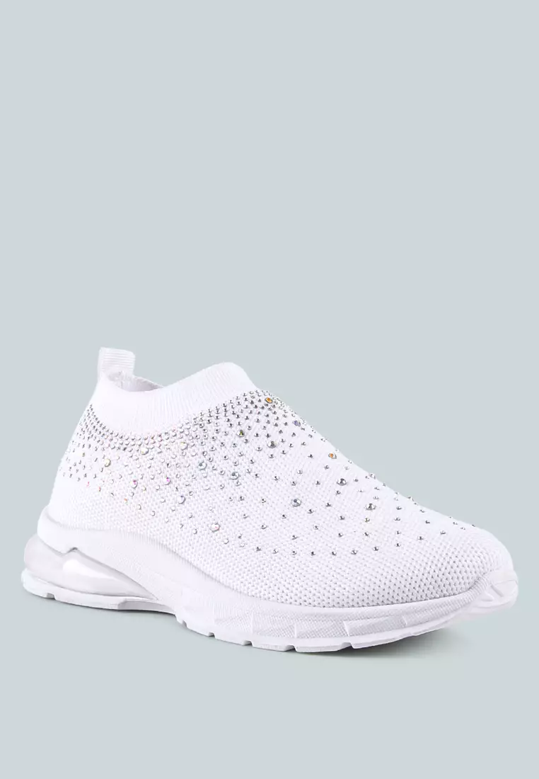 White mesh new arrivals slip on sneakers