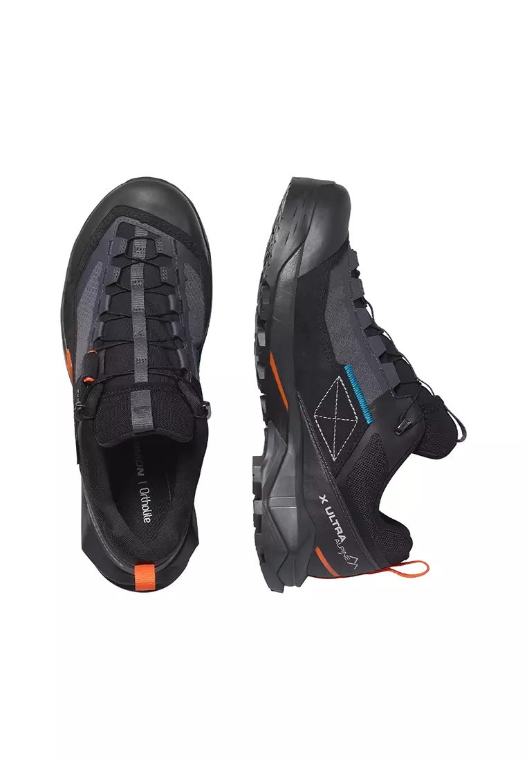 X ULTRA ALPINE GORE-TEX Women's Hiking Shoes in Nine Iron / Black / Red Orange
