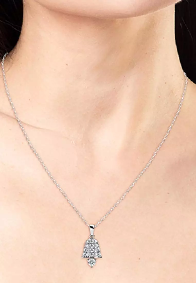 Jingle Bell Pendant WG - Kalung Crystal by Her Jewellery