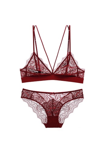 W.Excellence red Premium Red Lace Lingerie Set (Bra and Underwear) 95887US3EAB080GS_1
