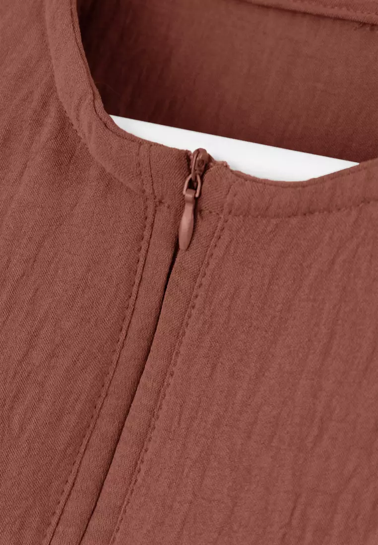 Cotton Bee - Yadira Abaya | Dress Gamis Muslimah Khimar - Burnt Brick