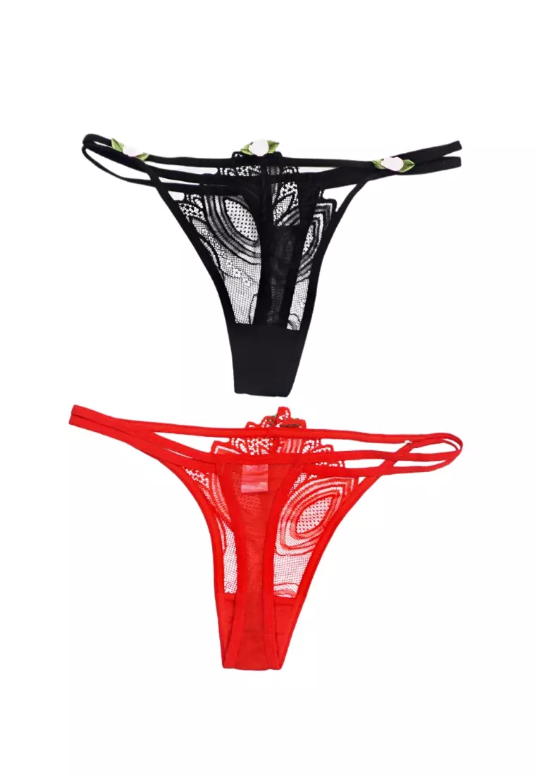 6 Pack Rosie Sexy Lace G String Thong Panties Bundle B