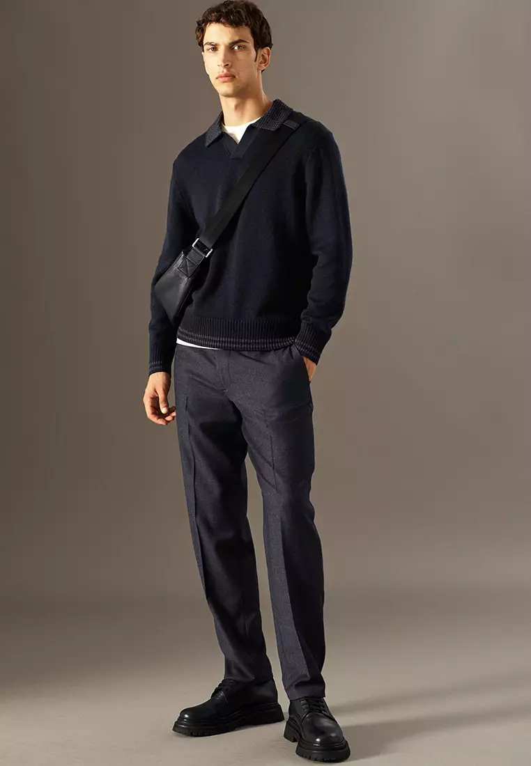 Mens flannel trousers hot sale
