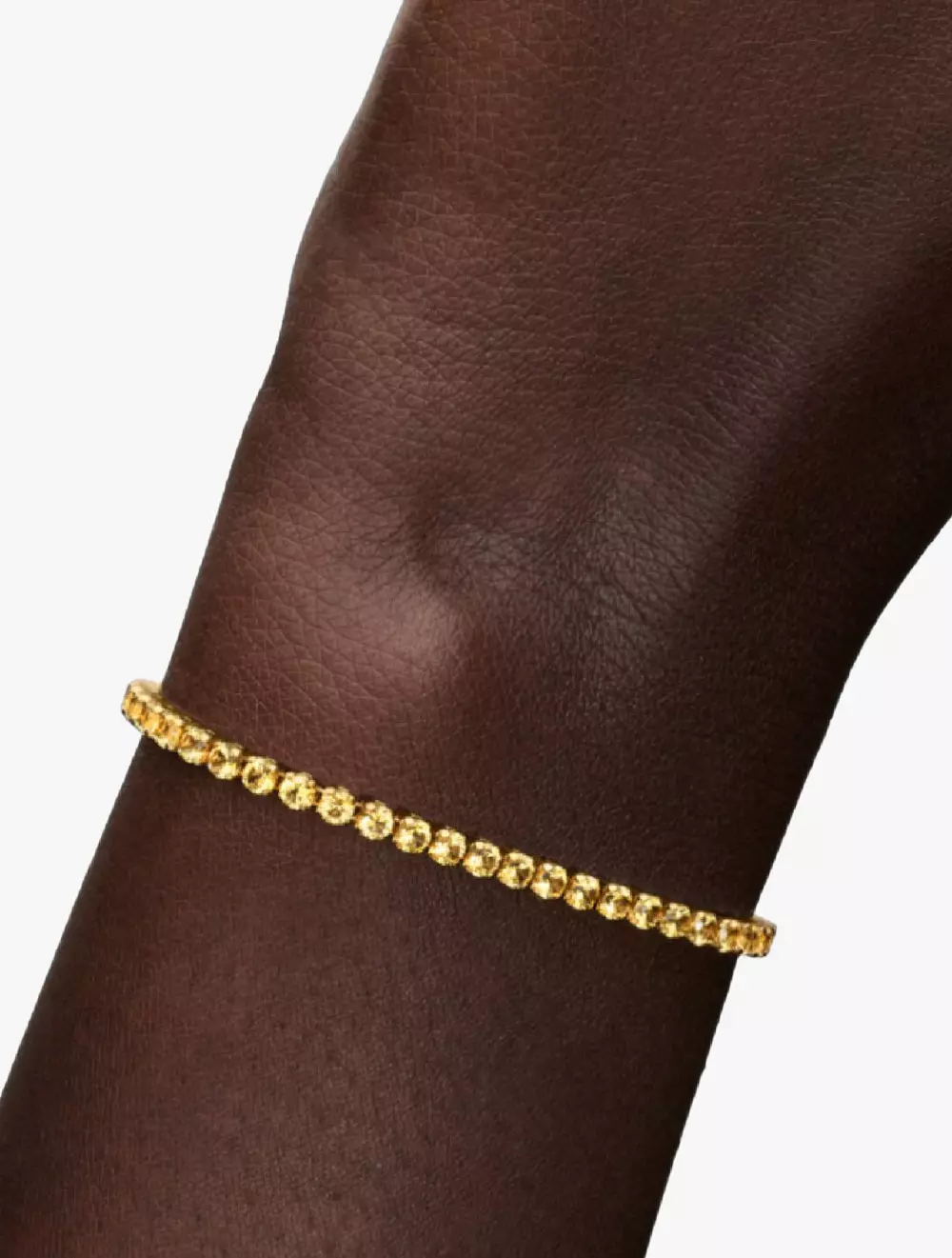 14k gold-plated bracelet with vibrant yellow cubic zirconia