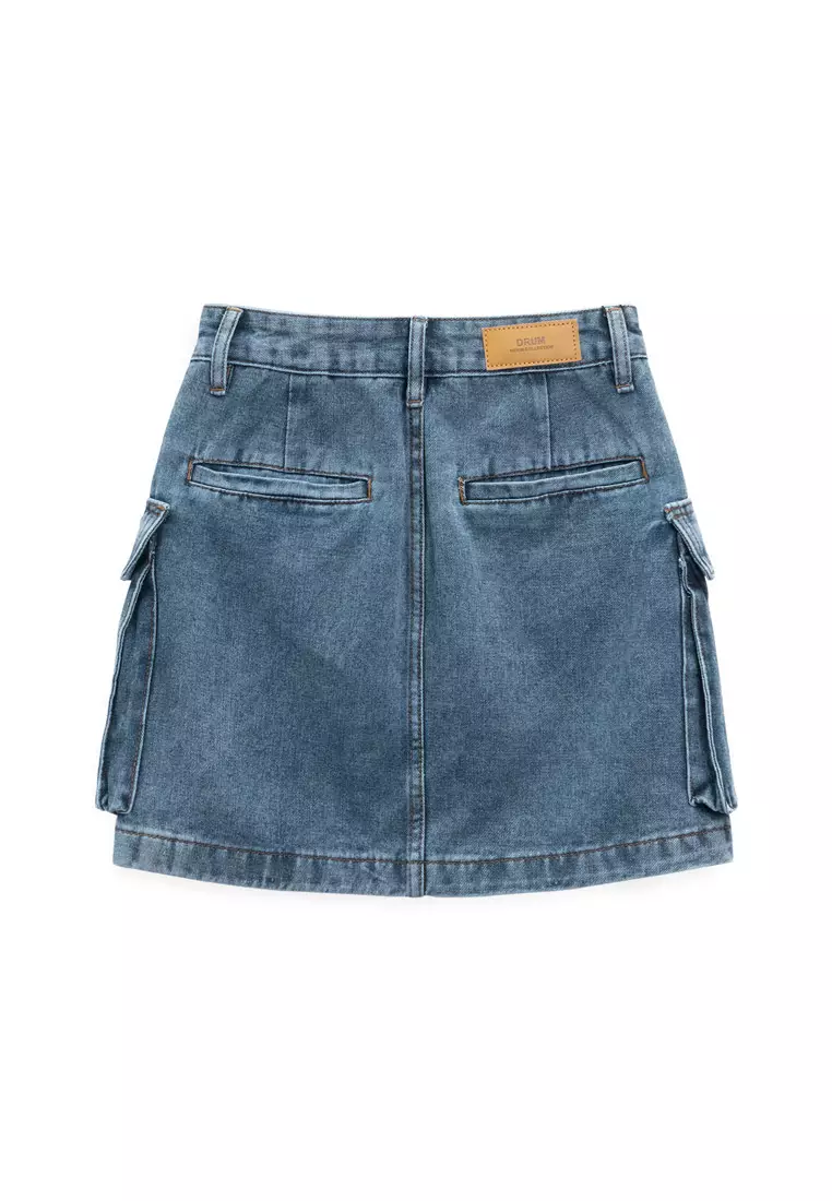 DRUM S. Women Cargo Mini Skirt- Dark Blue