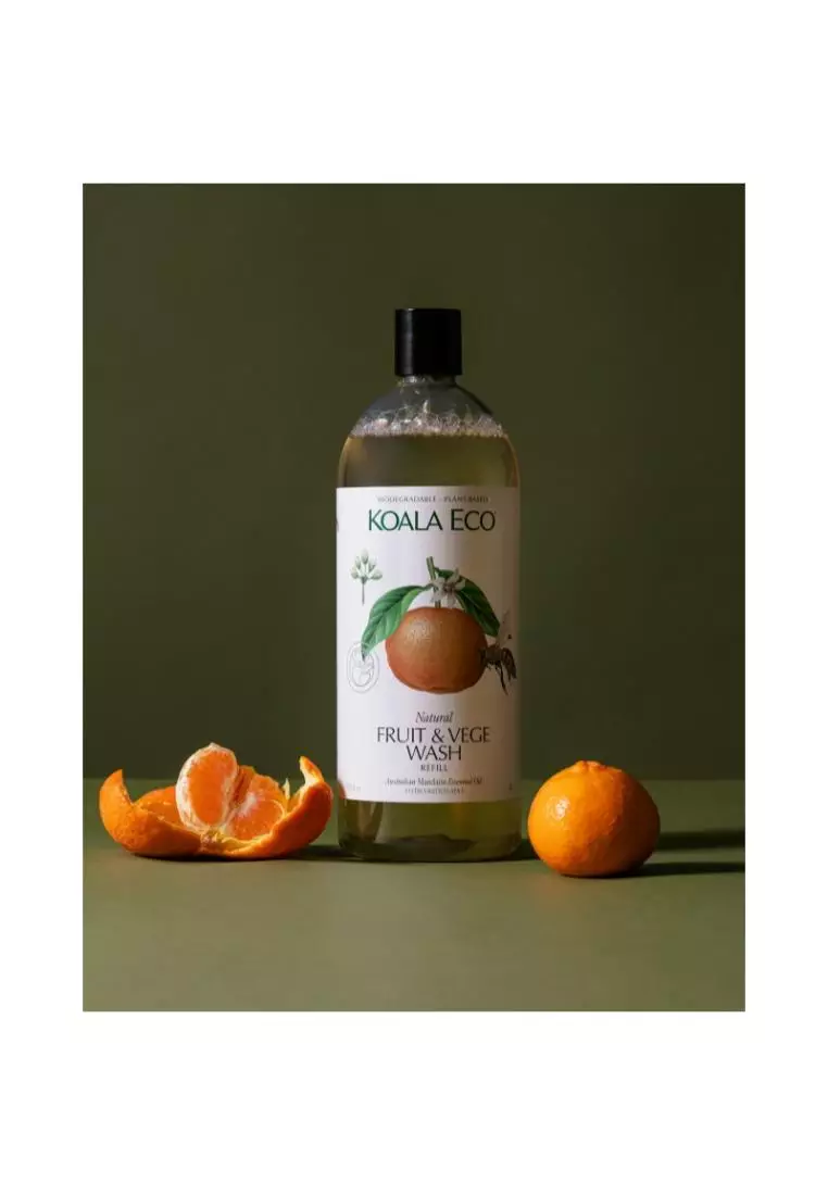 Buy Koala Eco Koala Eco Natural Fruit & Vegetable Wash Mandarin Essential Oil 1L Refill Online