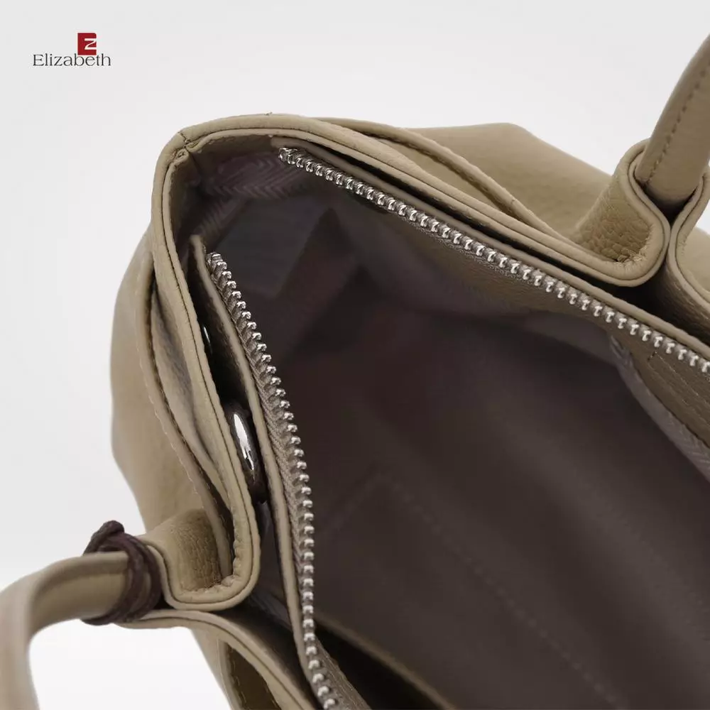 Tas Elizabeth Genuine Leather Handbag 0720-0521 Cream