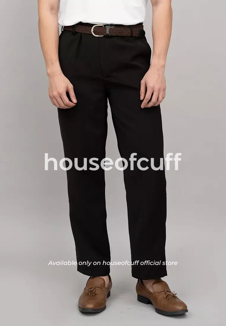 Houseofcuff Celana Panjang Bahan Regular Loose Fit Pants Coklat