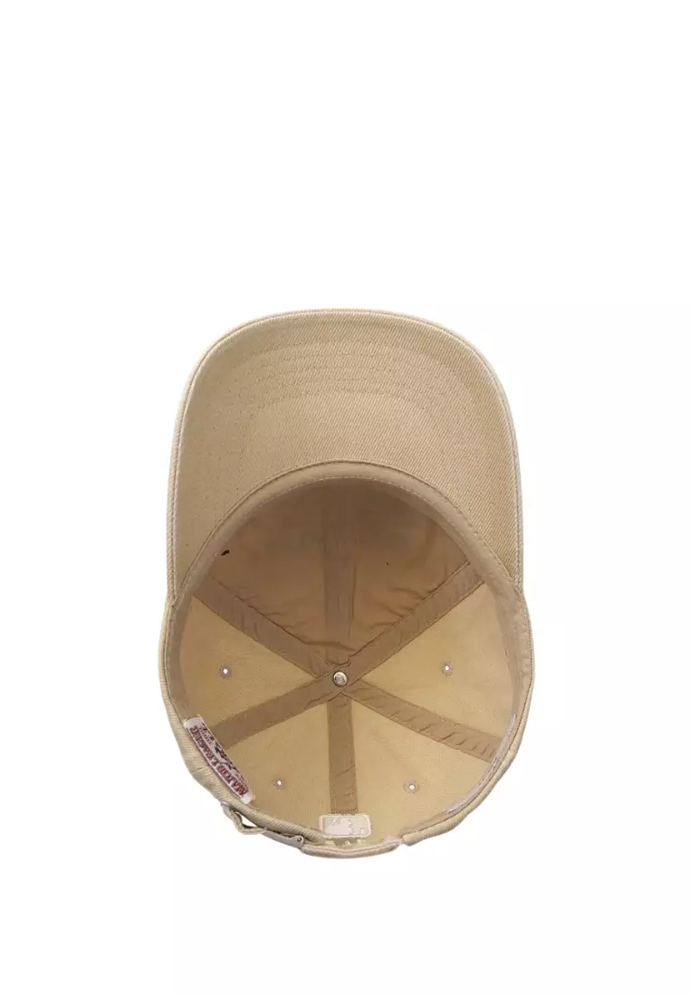 Varsity Vintage Culsive Stitch Unstructured Ball Cap - NY Beige