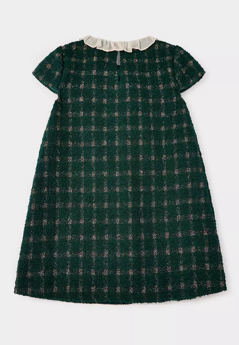 Jade Green Lurex Check Dress