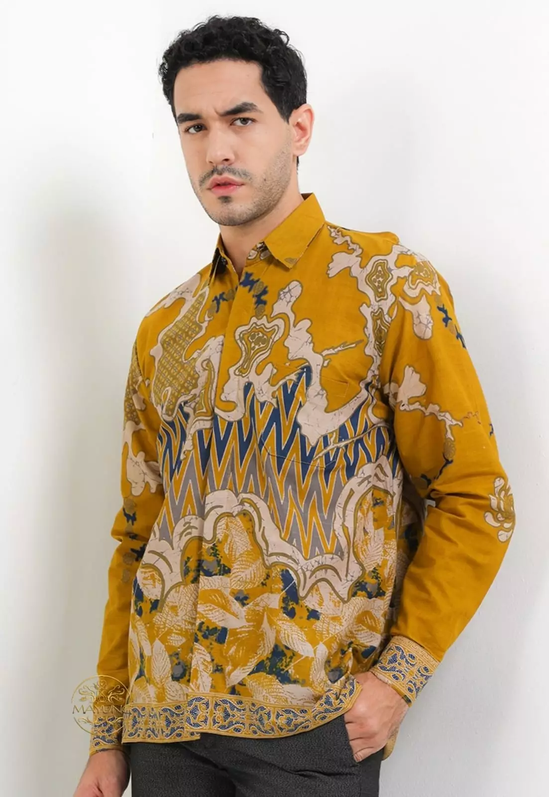Jual Batik Mayung Respati Kuning Kemeja Batik Pria Premium Lengan ...