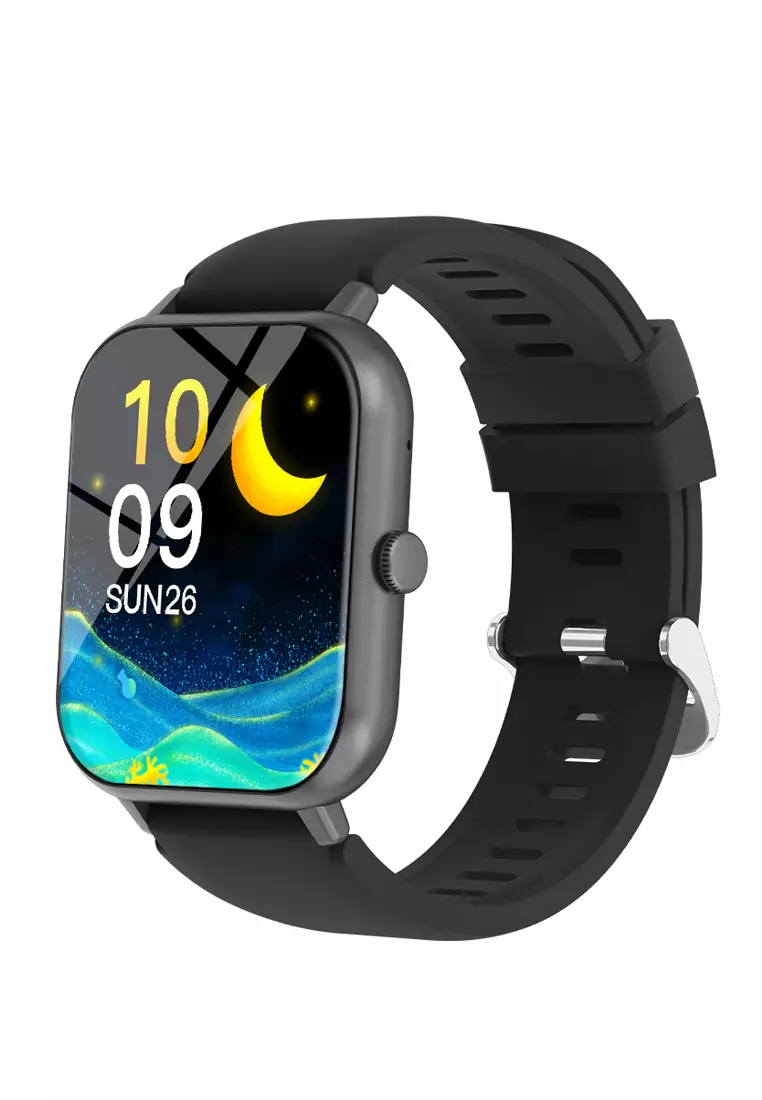 SmartWatch ZL54C Jam Pintar Full Touch Screen 1.83inci Olahraga BT Call Jam Tangan Wanita/Pria Black dengan tali jam gratis