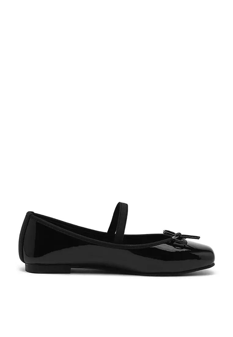 Discount on Sappun  shoes - SKU: Erino Enamel Ribbon Maryjane Flats (1cm) - Black