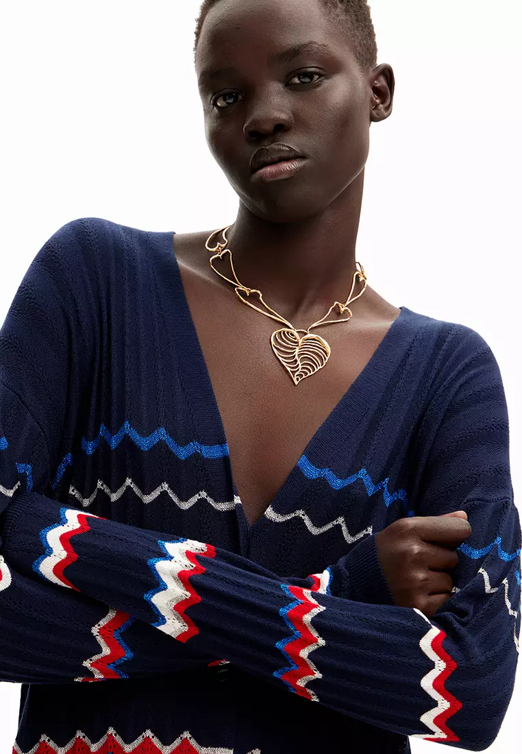 Desigual Woman Wave midi jacket.