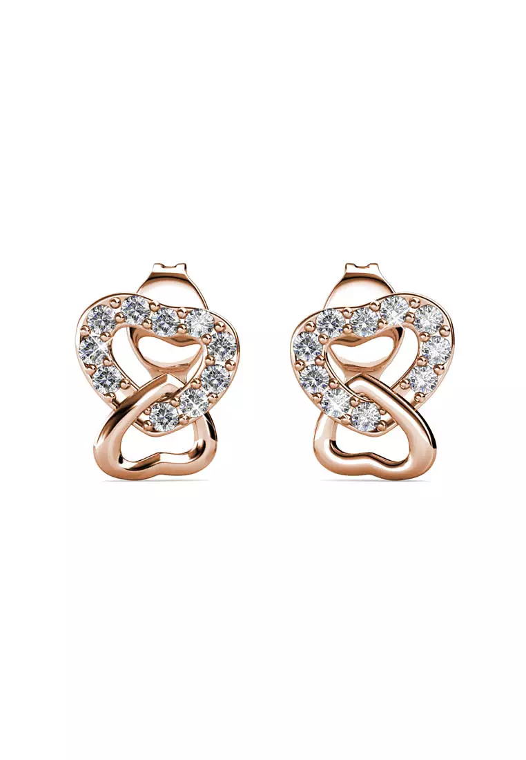 Gentle Love Earring Rose Gold - Anting Crystal by Her Jewellery