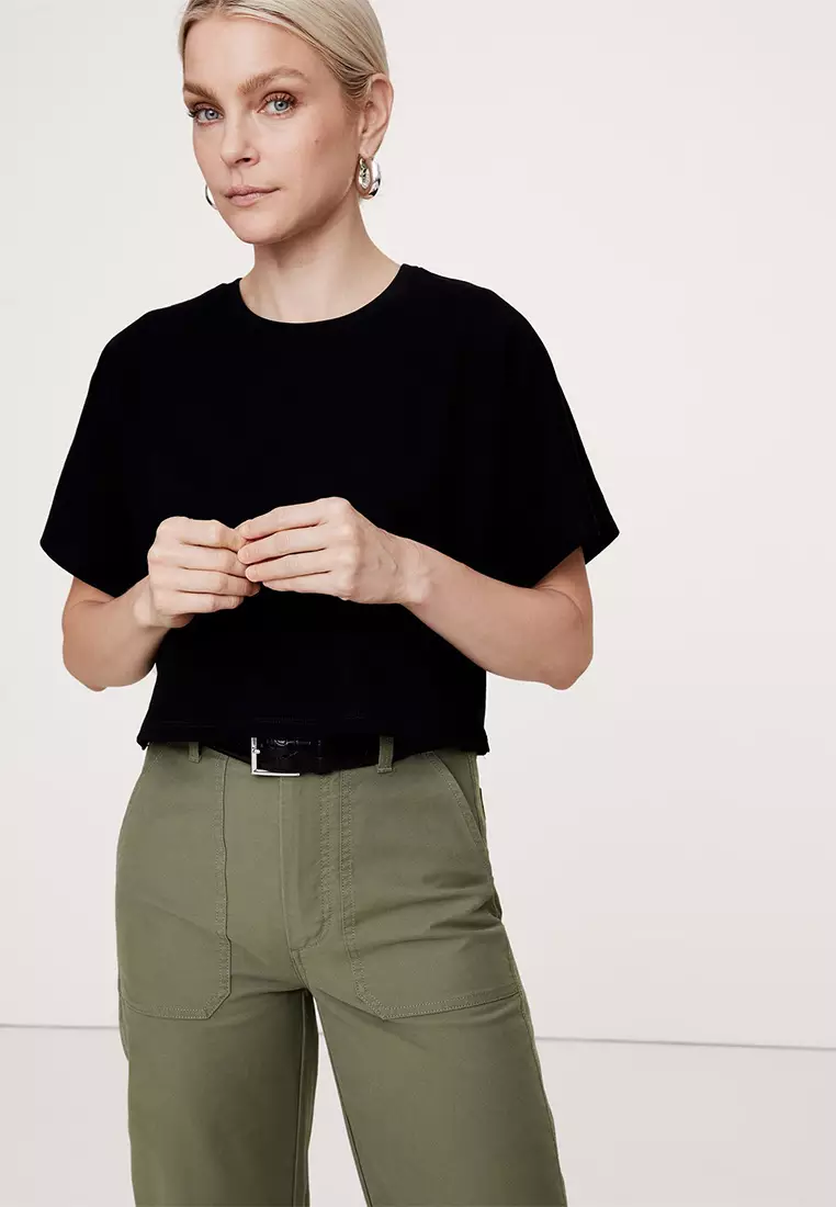 High-Rise Slim Barrel Utility Cropped Chino