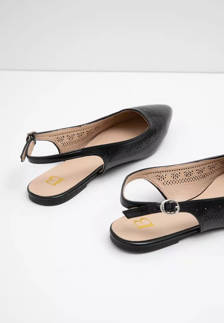 Sofia Meirana Slingback Flat Black