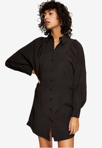 black button up shirt dress