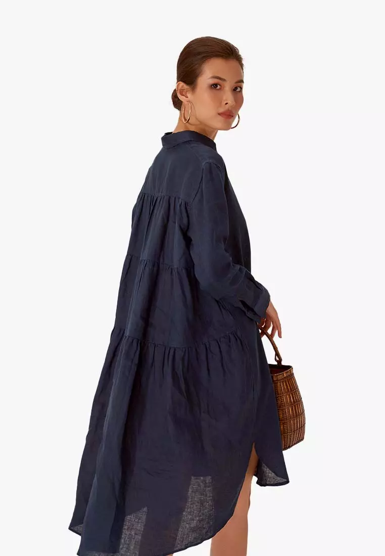 Becoming Unveil Midi Linen Dress