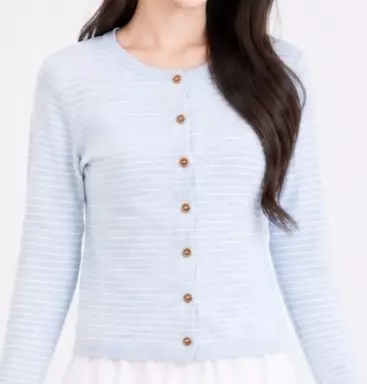 Nayoung Knit Cardigan in Light blue