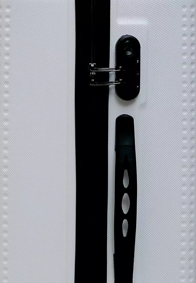 Isvara Tas Koper Hardcase One Set Unisex Large Compartment Suitcase Code Lock System Material ABS+PVC Coated ORIGINAL - White