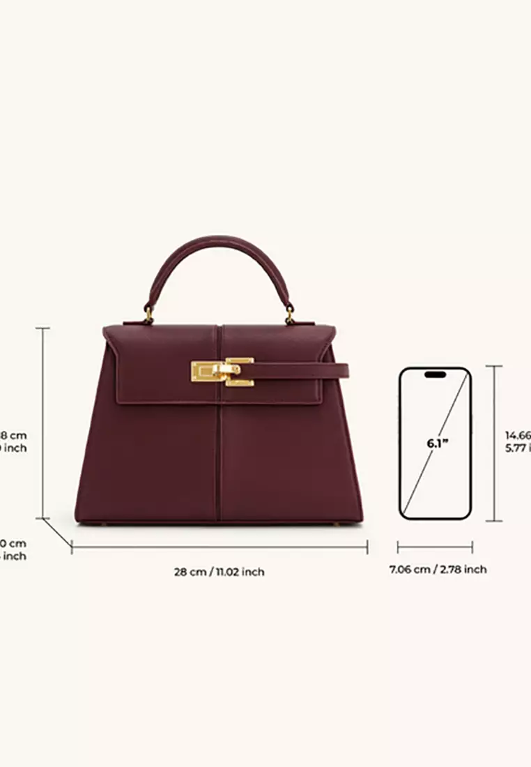 Elise Large Top Handle Bag - Claret
