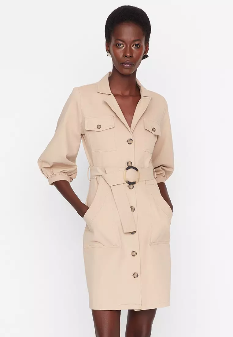 Shirt Dress With A Belt