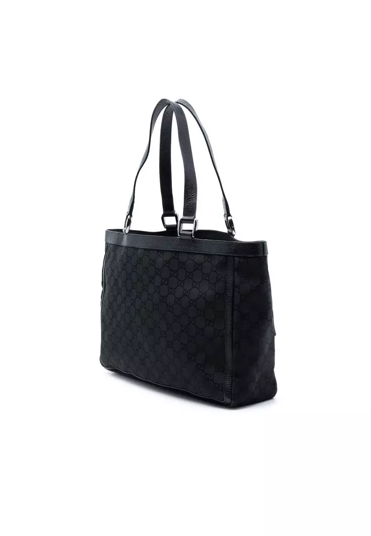 Pre-Loved Gucci Gg Nylon Abbey D Ring Pocket Tote